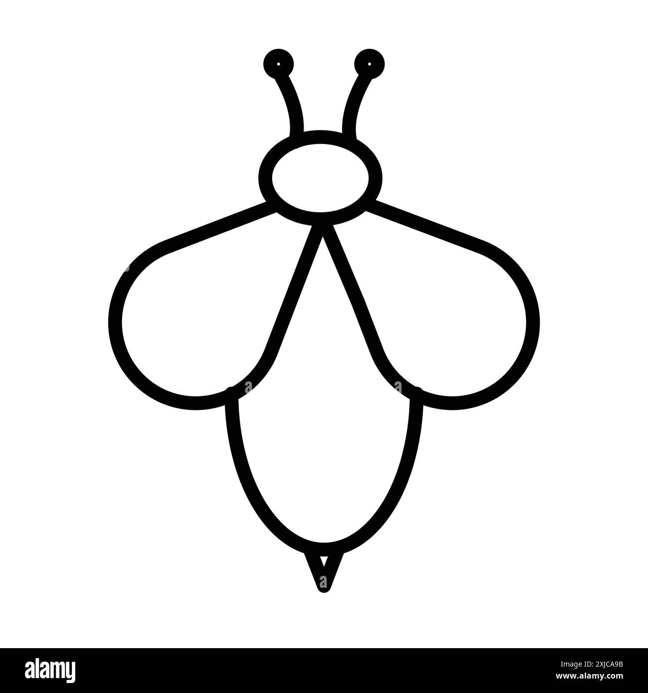 Honey Bee Icon Flat Set dans le vecteur de contour de couleur noir et blanc Illustration de Vecteur