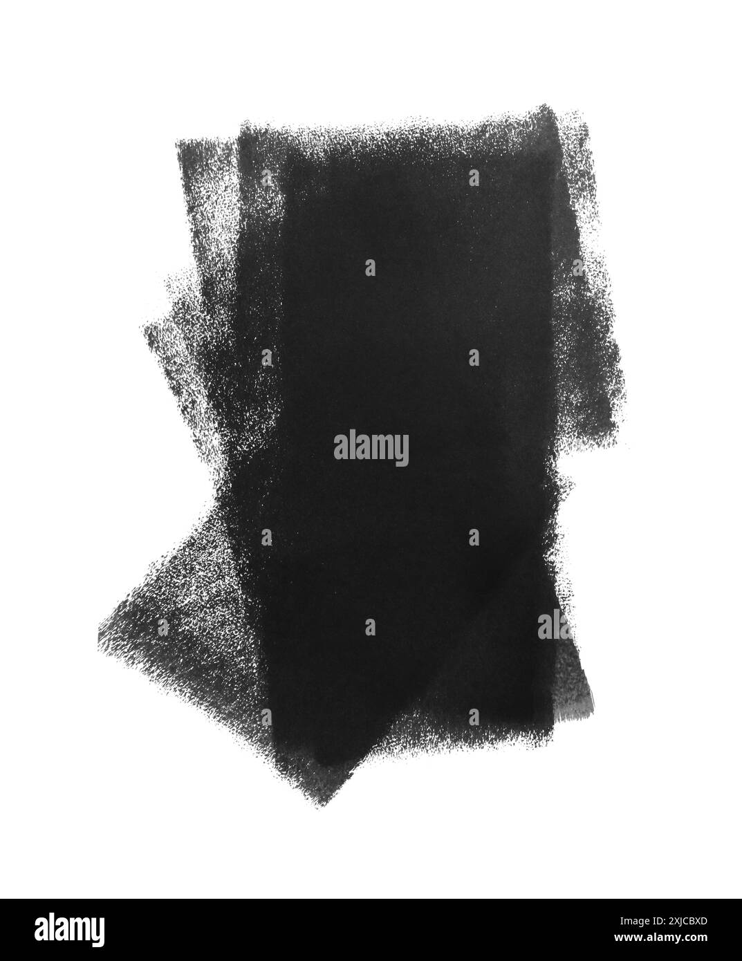 Encre de peinture gris foncé abstrait isolée sur blanc, vue de dessus Banque D'Images