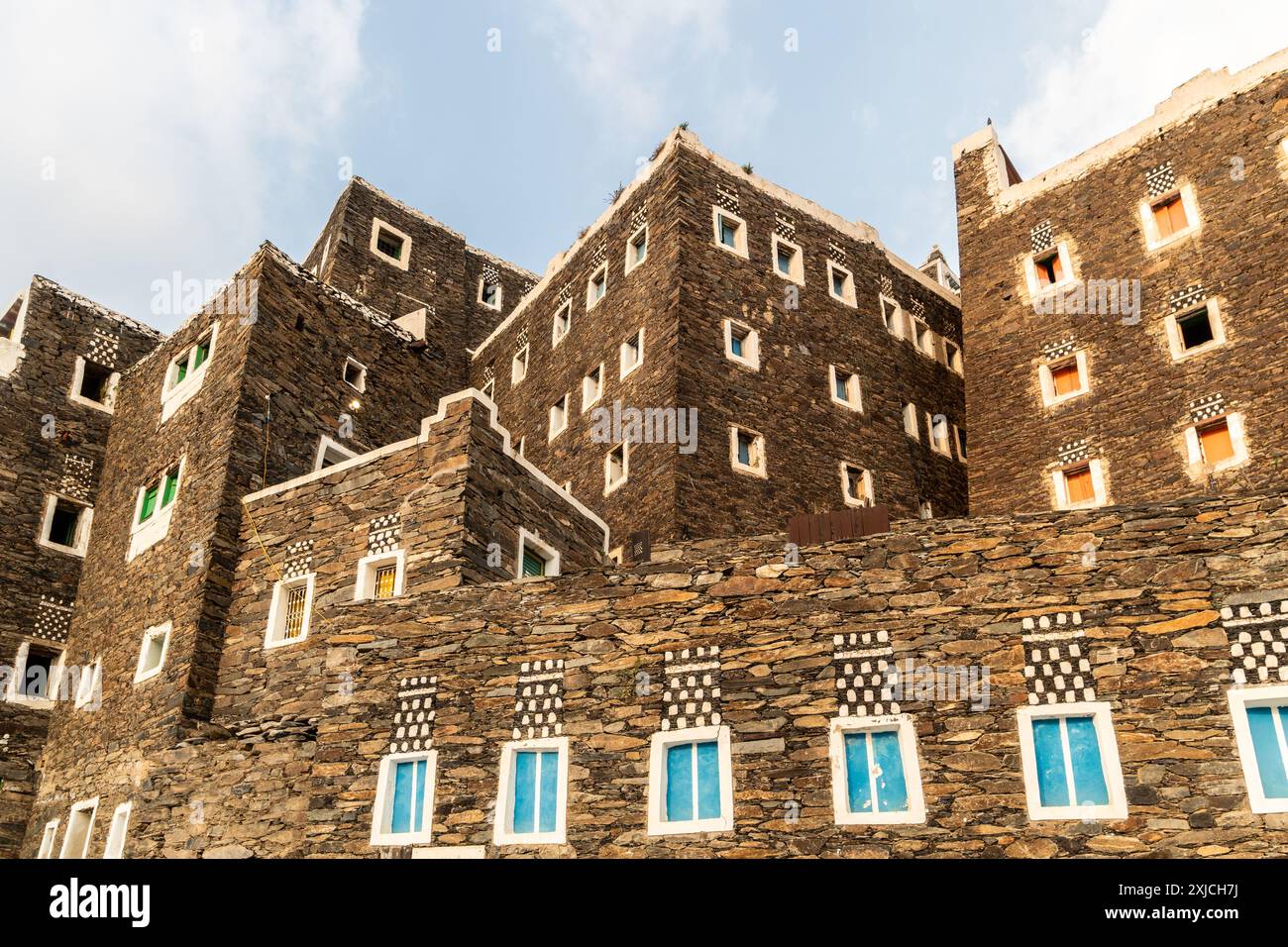 Abha, Arabie Saoudite : vue de l'ancien village de Rijal Almaa près d'Abha dans les montagnes d'Arabie Saoudite Banque D'Images