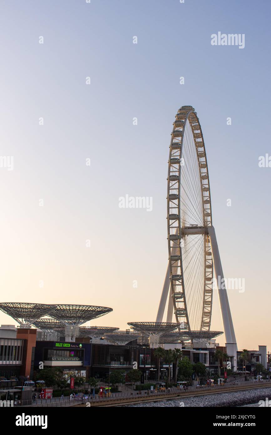 Ain Dubaï au coucher du soleil, Émirats arabes Unis. Banque D'Images