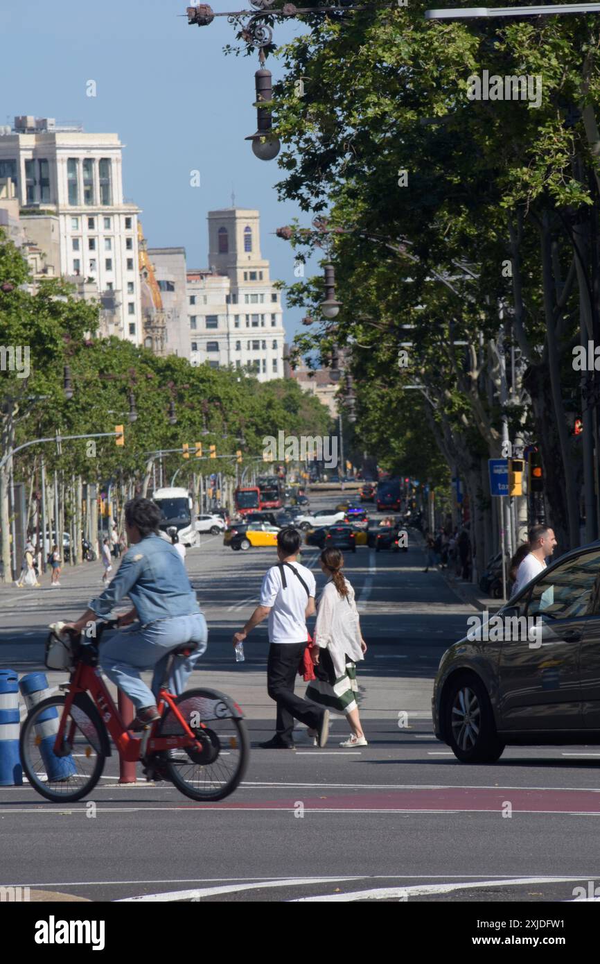 Passeig de Gràcia, Barcelone, Catalogne, Espagne Banque D'Images
