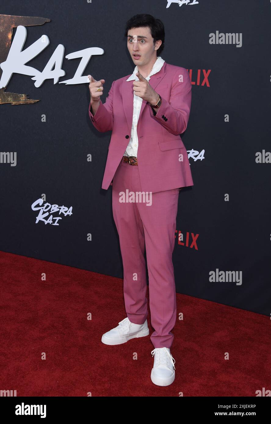 Los Angeles, États-Unis. 17 juillet 2024. Gianni Decenzo arrive à l’événement spécial « Cobra Kai » saison 6, partie 1, qui s’est tenu au Autry Museum de Los Angeles, CA, le 17 juillet 2024. © Janet Gough/AFF-USA. Crédit COM : AFF/Alamy Live News Banque D'Images