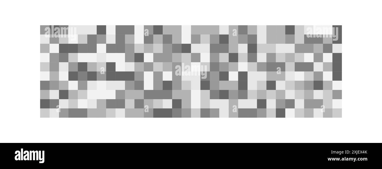 Censurer texture flou isolé sur fond blanc. Imprimé mosaïque pixel gris. Motif à carreaux pour cacher du texte, une image ou un autre interdit, la vie privée ou Illustration de Vecteur