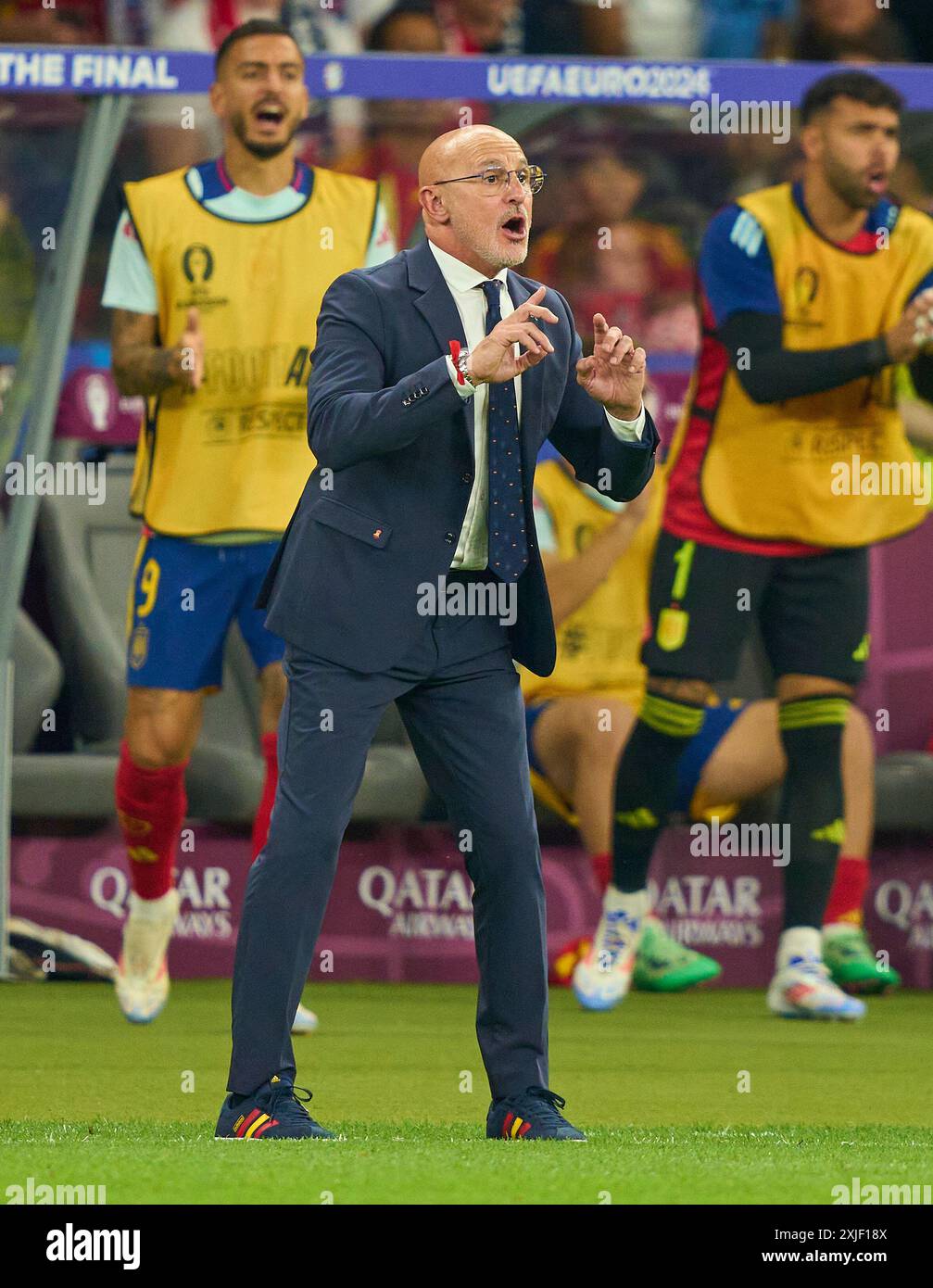 Luis de la Fuente, entraîneur, Cheftrainer Spanien dans le dernier match ESPAGNE - ANGLETERRE 2-1 des Championnats d'Europe de l'UEFA 2024 le 14 juillet 2024 à Berlin, Allemagne. Photographe : Peter Schatz Banque D'Images