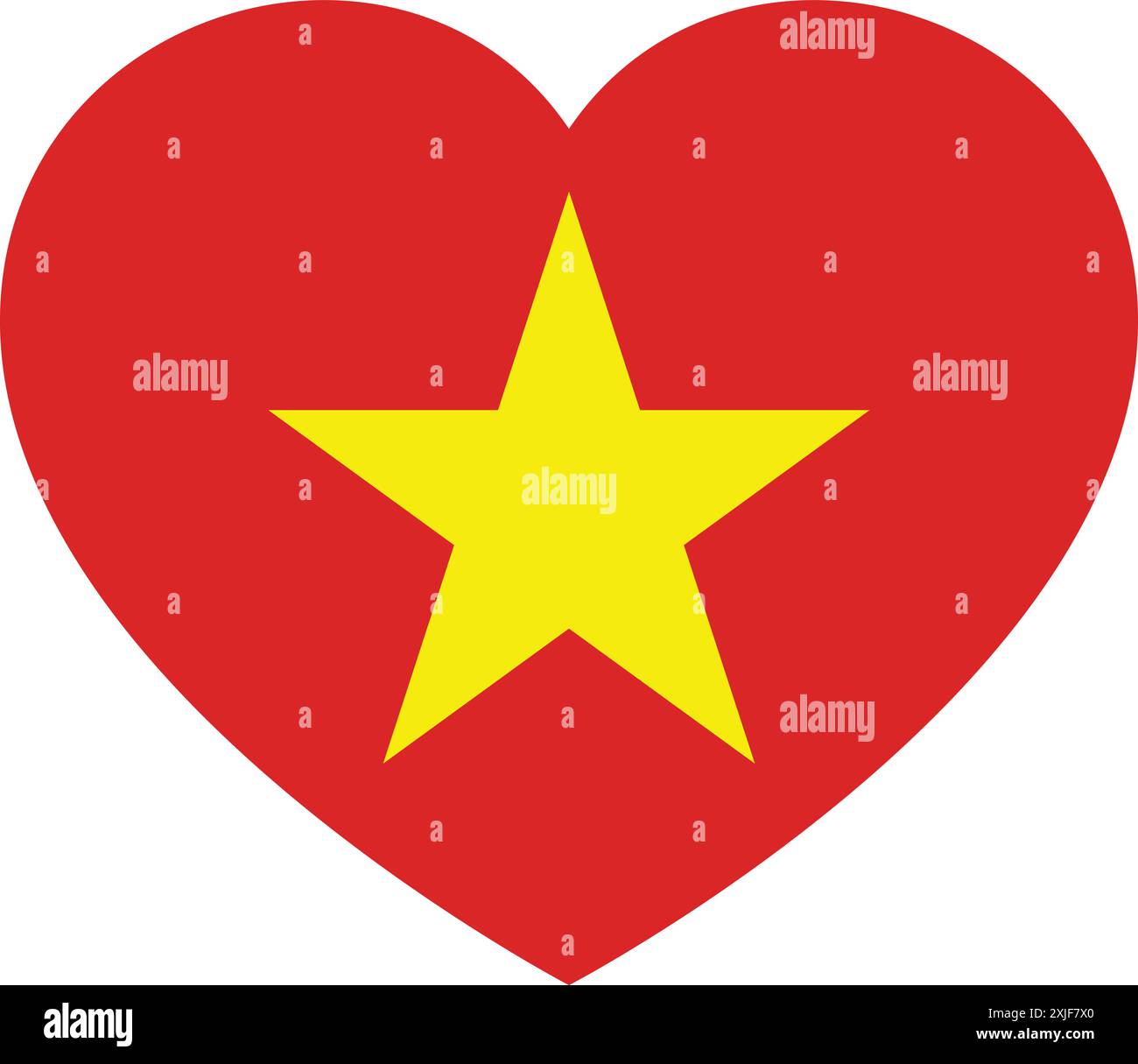 Drapeau du Vietnam en forme de coeur, symbole de l'amour Illustration de Vecteur