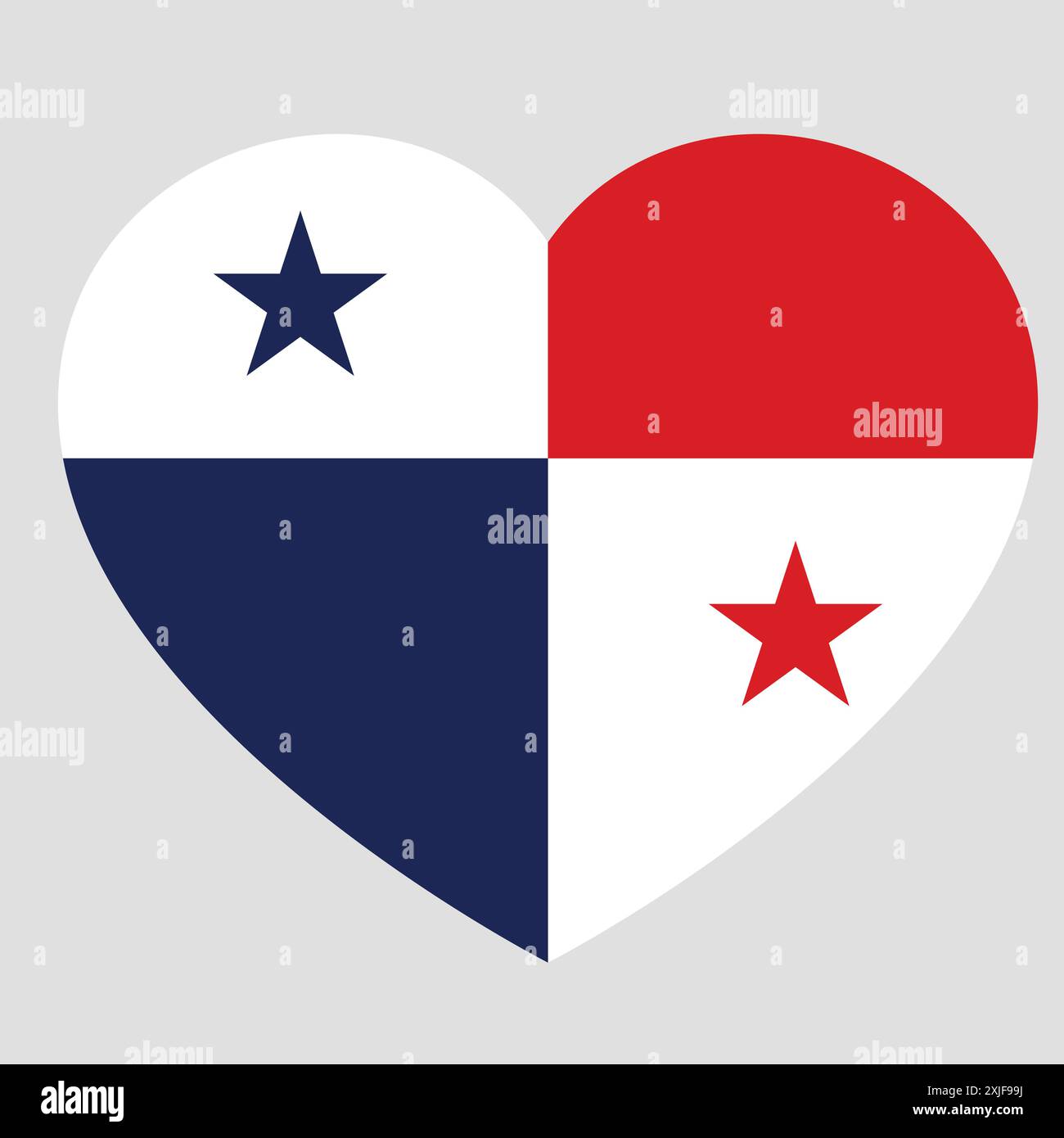 Drapeau du Panama en forme de coeur, symbole de l'amour Illustration de Vecteur