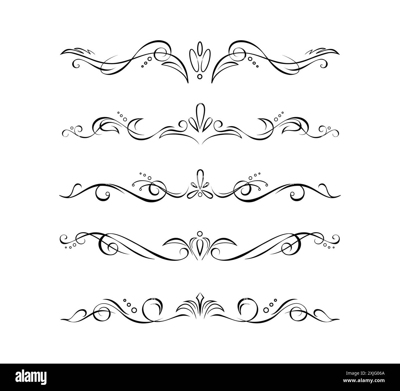Délimiteurs de texte fantaisie, bordures ou vignettes Illustration de Vecteur