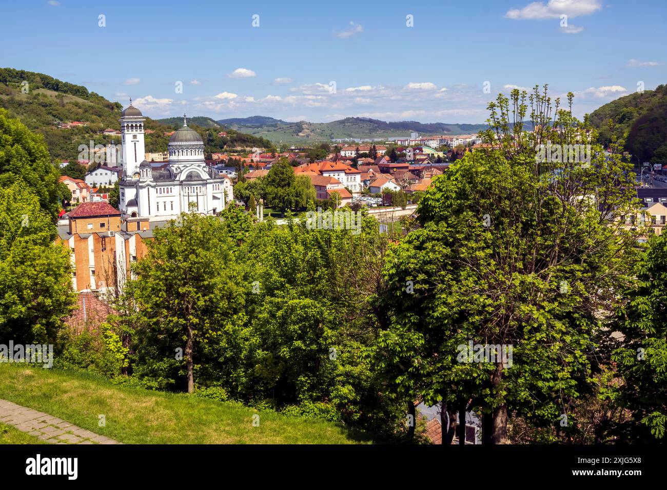 Sighisoara est la seule forteresse médiévale habitée en Europe du Sud-est. Il fait également partie des sites du patrimoine mondial de l'UNESCO depuis 1999.Roumanie. Banque D'Images