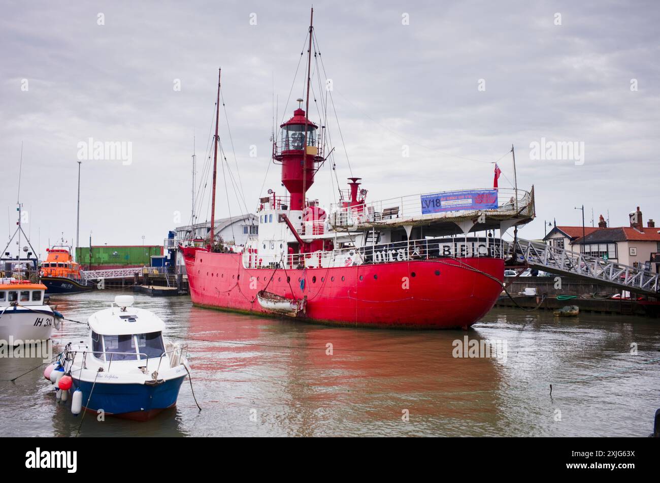 Lightship 18 amarré comme musée dans le port de Harwich Banque D'Images