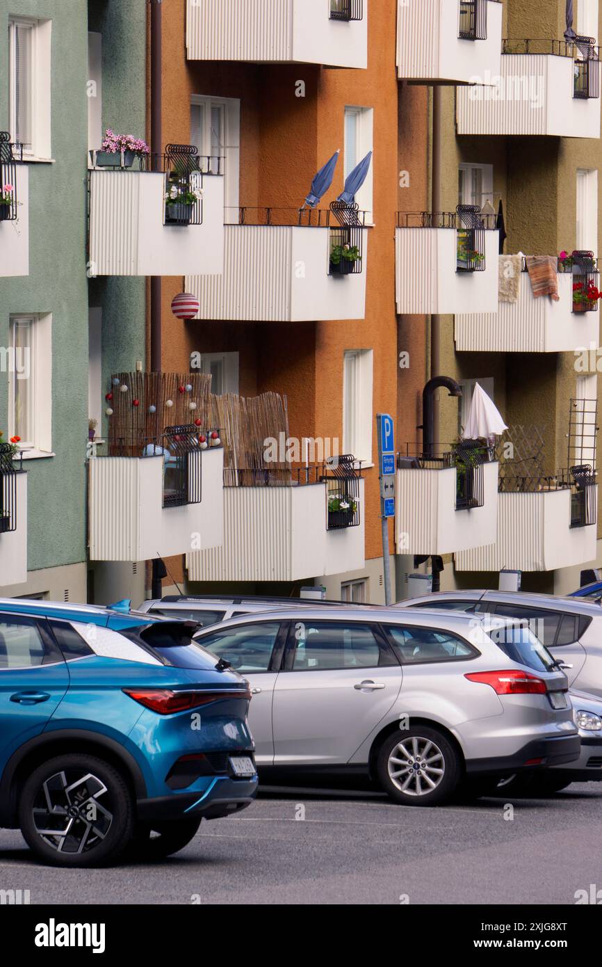 Les immeubles à appartements dans la région de Stockholm Banque D'Images