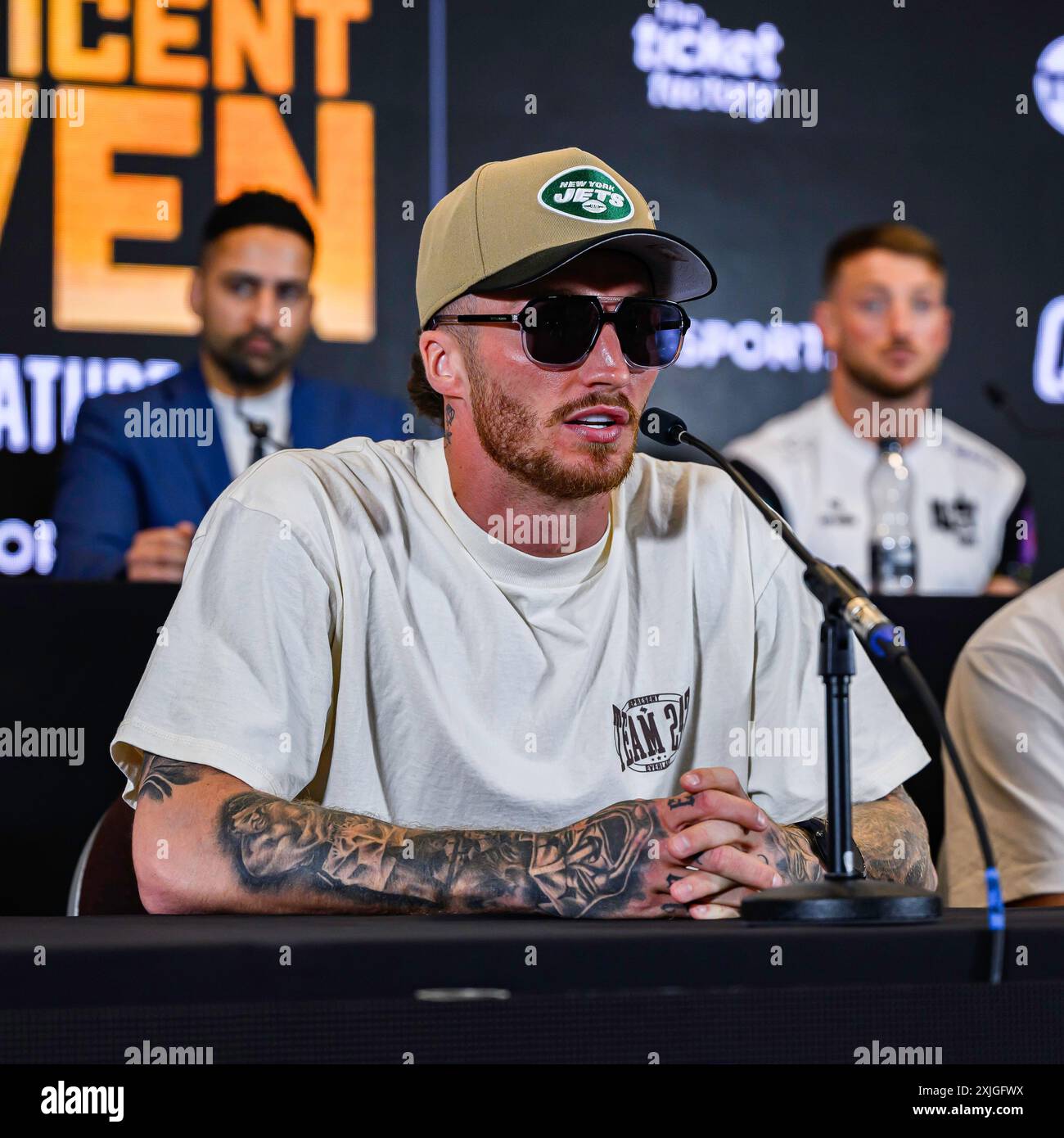 BIRMINGHAM, ROYAUME-UNI. 18 juillet 24. Zach Parker lors de la conférence de presse finale Queensberry Magnificent 7 à Oasis suite, Crowne Plaza Birmingham NEC le jeudi 18 juillet 2024 à BIRMINGHAM, ANGLETERRE. Crédit : Taka G Wu/Alamy Live News Banque D'Images