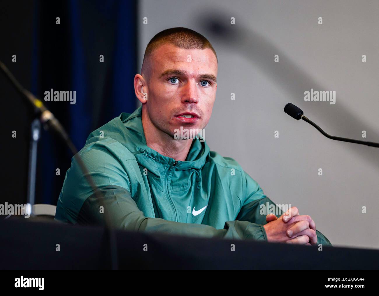 BIRMINGHAM, ROYAUME-UNI. 18 juillet 24. Andrew Cain lors de la conférence de presse finale Queensberry Magnificent 7 à Oasis suite, Crowne Plaza Birmingham NEC le jeudi 18 juillet 2024 à BIRMINGHAM, ANGLETERRE. Crédit : Taka G Wu/Alamy Live News Banque D'Images