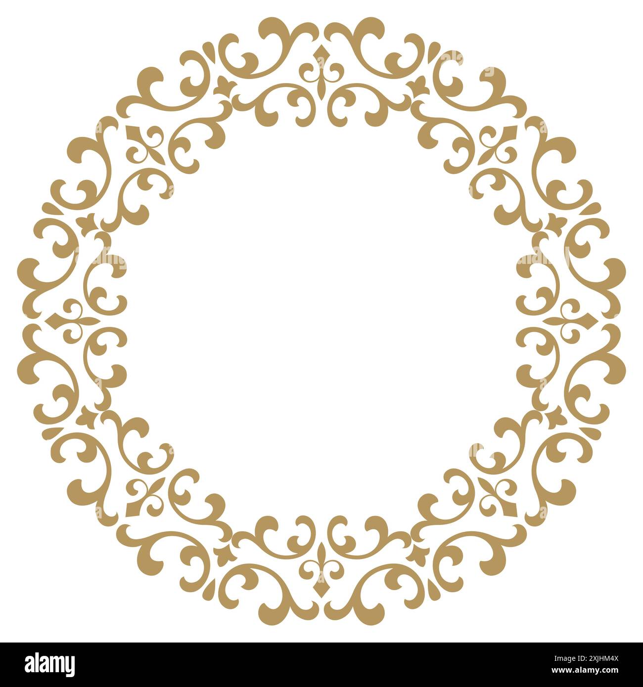 Cadres décoratifs vectoriels d'art au trait pour modèle de conception. Élément élégant pour le design dans le style oriental, place pour le texte. Bordure florale de contour doré. Illustration de dentelle pour invitations et cartes de vœux Illustration de Vecteur