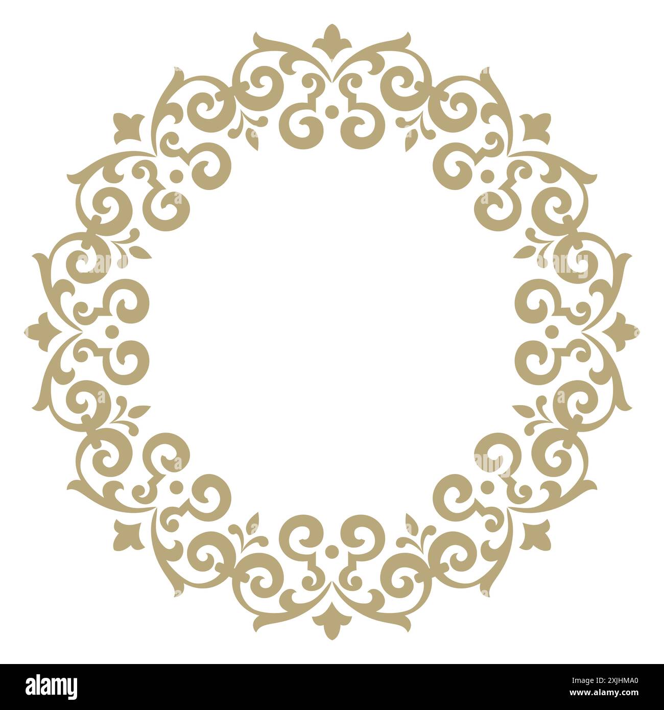 Cadres décoratifs d'art au trait pour modèle de conception. Élément vectoriel élégant pour la conception dans le style oriental, place pour le texte. Bordure florale de contour doré. Illustration de dentelle pour invitations et cartes de vœux Illustration de Vecteur