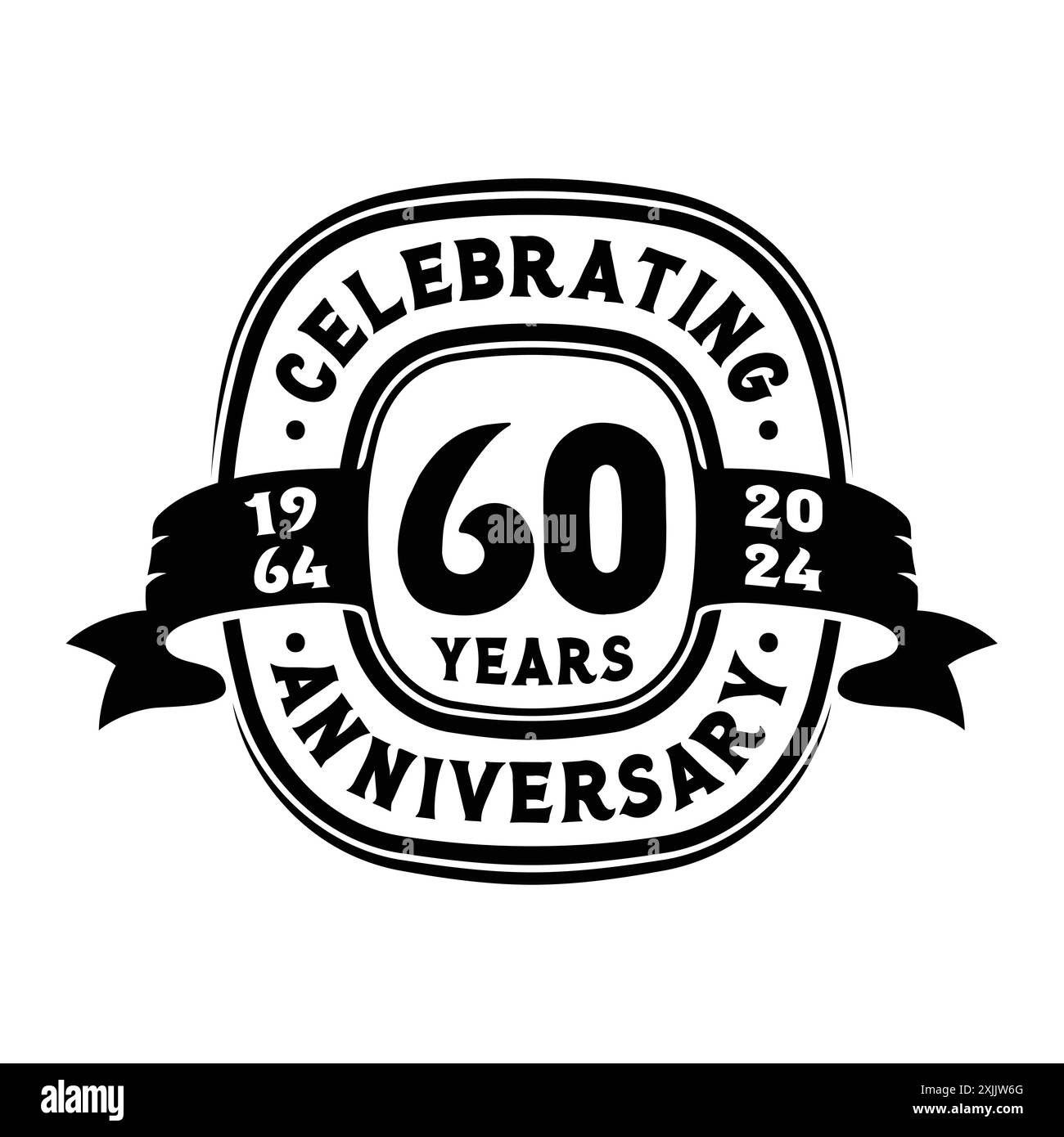 Modèle de conception de logo de célébration du 60e anniversaire. Vecteur et illustration du 60e anniversaire. Illustration de Vecteur