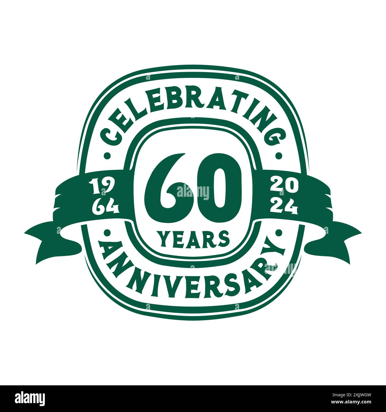Modèle de conception de logo de célébration du 60e anniversaire. Vecteur et illustration du 60e anniversaire. Illustration de Vecteur