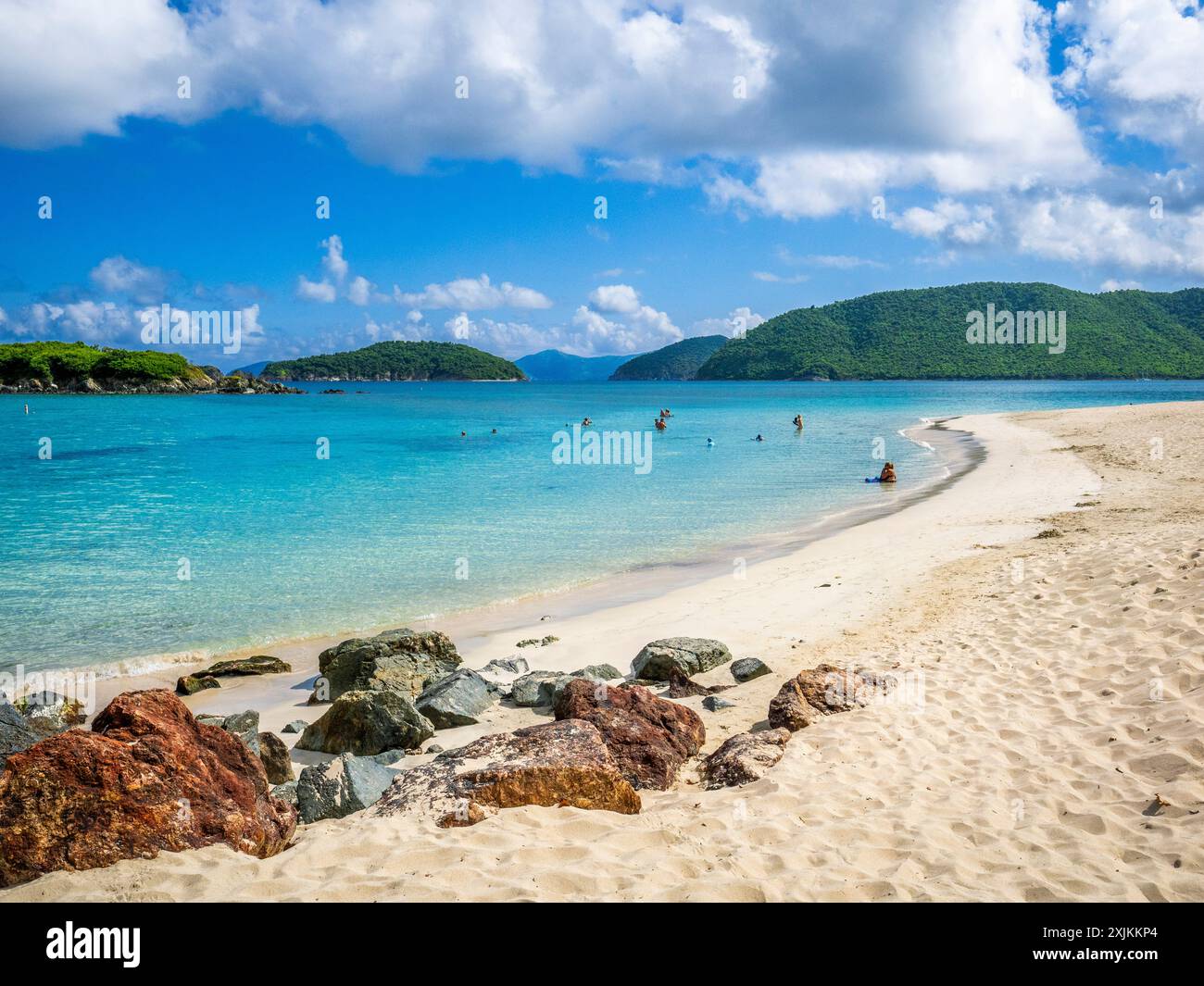 Cinnamon Bay plage dans le parc national des îles Vierges sur l'île de St John dans les îles Vierges américaines Banque D'Images