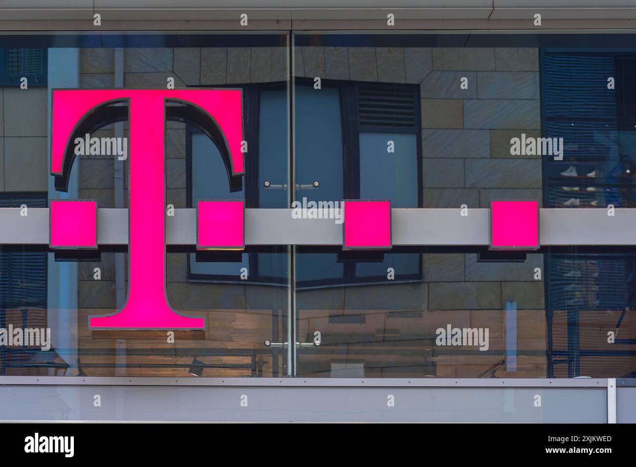 Telekom logo, Nuremberg, moyenne Franconie, Bavière, Allemagne Banque D'Images