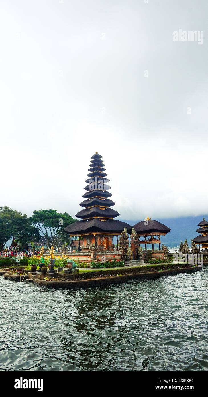 Tourisme de vacances à Bali, Ulun Danu Bratan Water Temple Bali, Bali, Indonésie. Banque D'Images