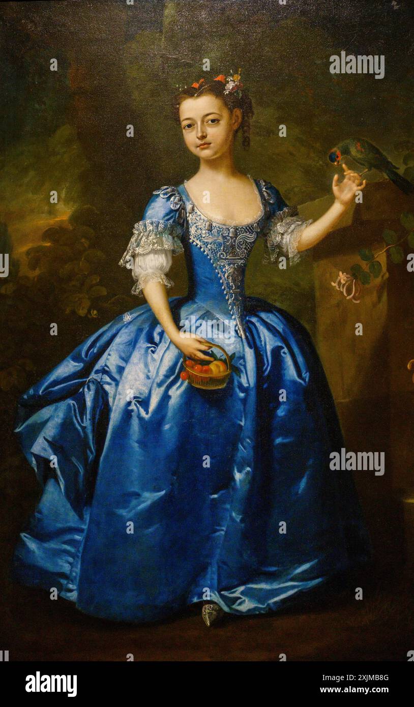 Portrait d'une jeune fille vêtue de bleu, Willem Verelst, Nins, Portraits d'enfants s. XVI-XIX, Musée sa Bassa Blanca (msbb) Yannick vu et Ben Jakober Banque D'Images