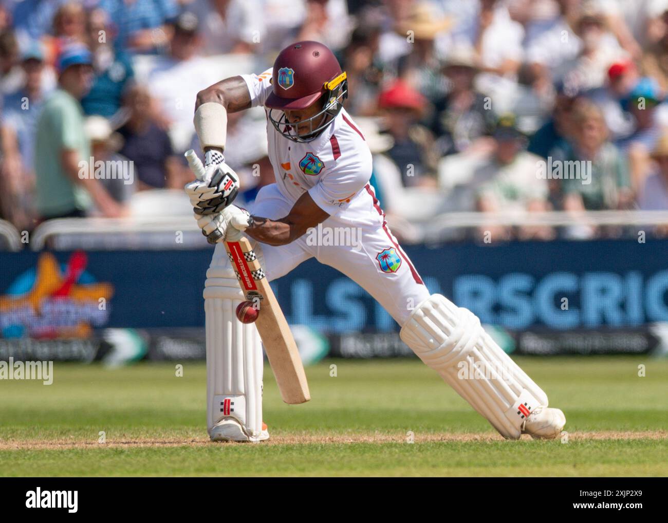 Nottingham, Royaume-Uni, Trent Bridge Cricket Ground. 18-22 juillet 2024. International Cricket test match - (Angleterre v West Indies Men) photo : Alick Athanaze battant. Crédit : Mark Dunn/Alamy Live News Banque D'Images