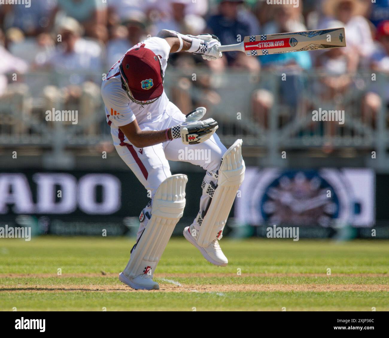 Nottingham, Royaume-Uni, Trent Bridge Cricket Ground. 18-22 juillet 2024. Match international de test de cricket - (Angleterre v West Indies Men) photo : Kraigg Braithwaite batting. Crédit : Mark Dunn/Alamy Live News Banque D'Images