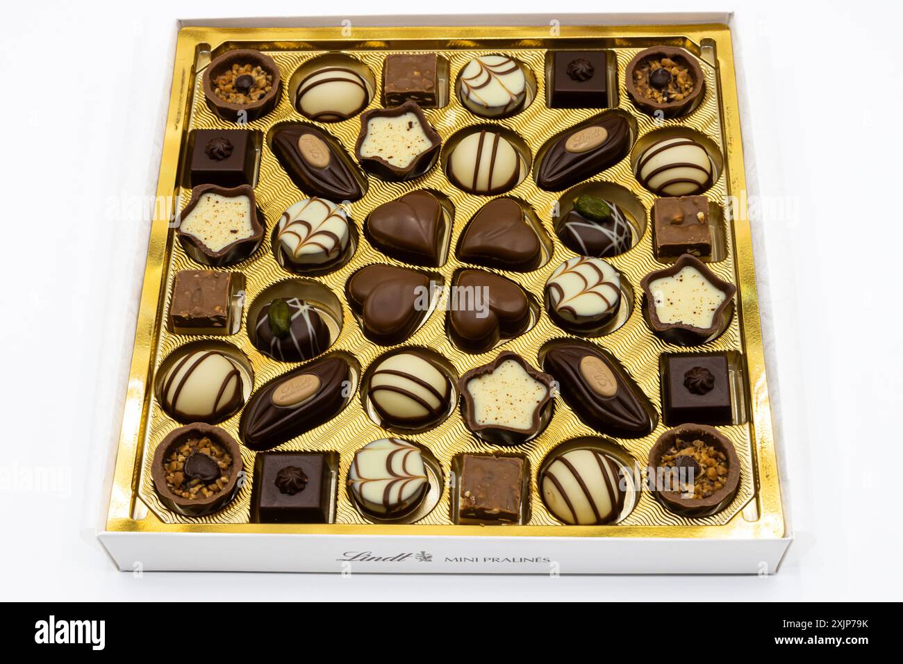 Boîte de chocolat au praliné Lindt. Chocolat suisse Banque D'Images