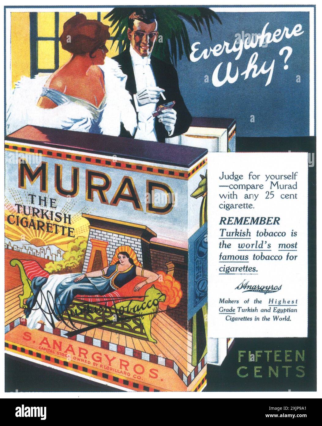 1917 Murad cigarettes annonce Banque D'Images