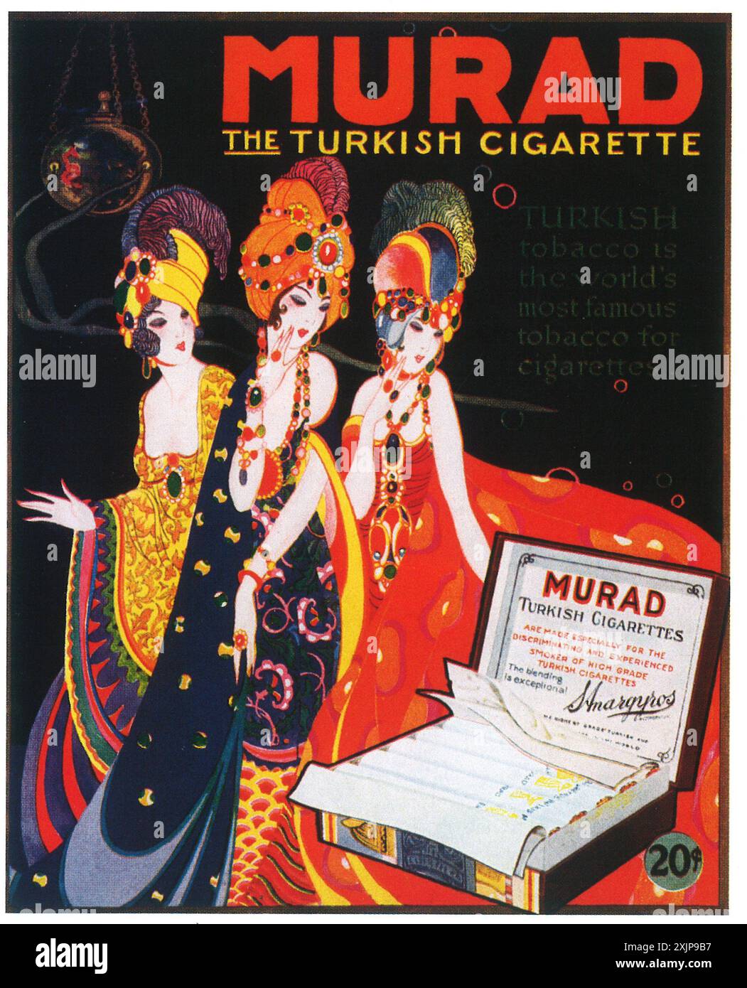 1919 Murad cigarettes annonce Banque D'Images