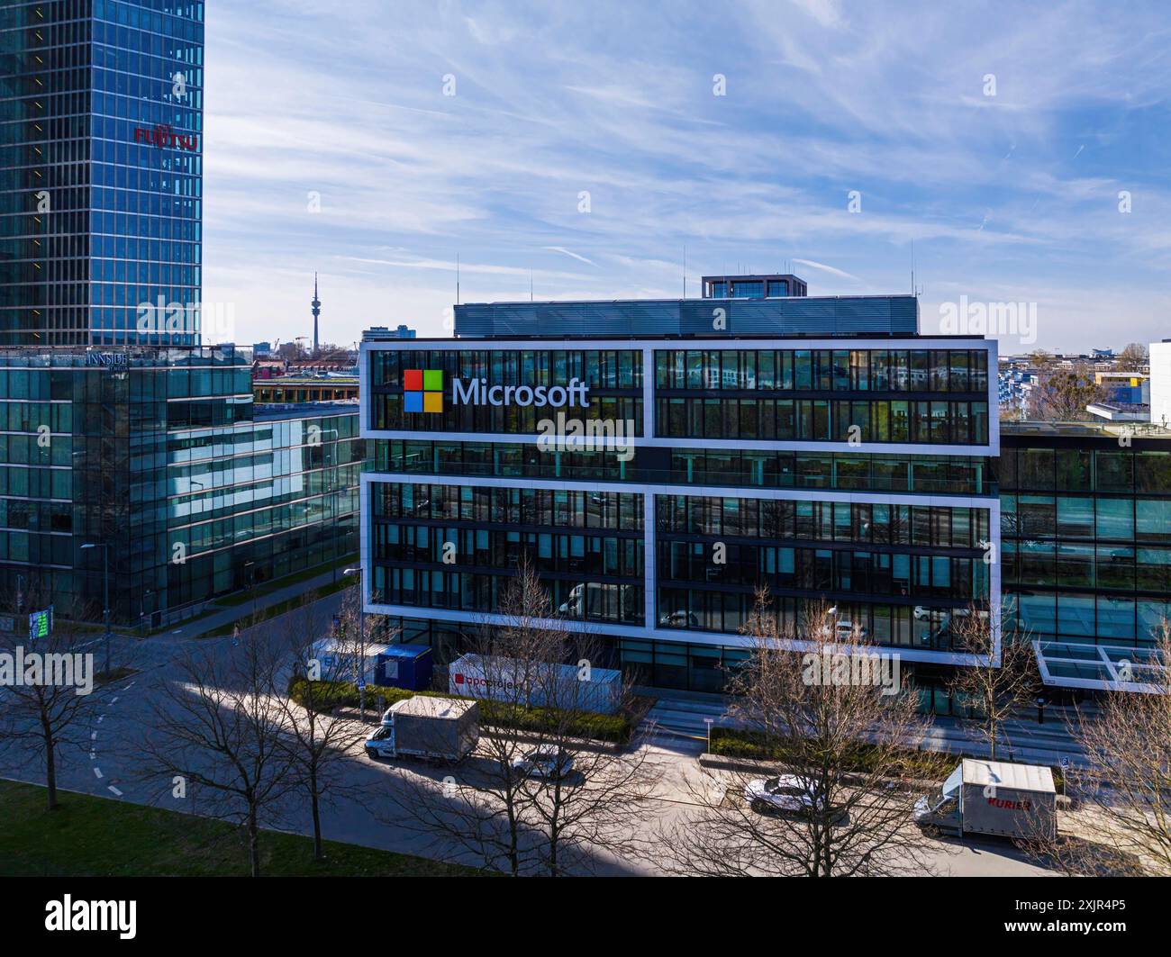 Siège européen de Microsoft à Munich, Allemagne Banque D'Images