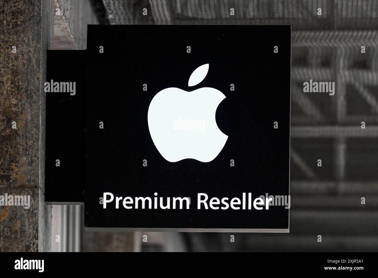 Logo Apple Premium-Wiederverkaeufer Banque D'Images