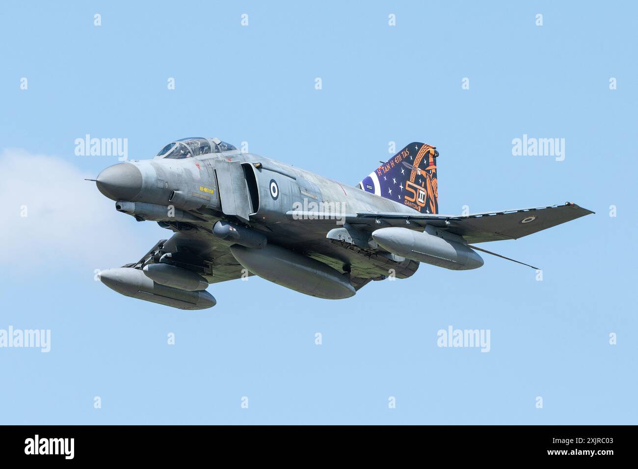 McDonnell Douglas F-4 Phantom II de 338 MIRA Hellenic Air Force lors du Royal International Air Tattoo 2024 à la RAF Fairford, Cirencester, Royaume-Uni, 19 juillet 2024 (photo par Cody Froggatt/News images) Banque D'Images