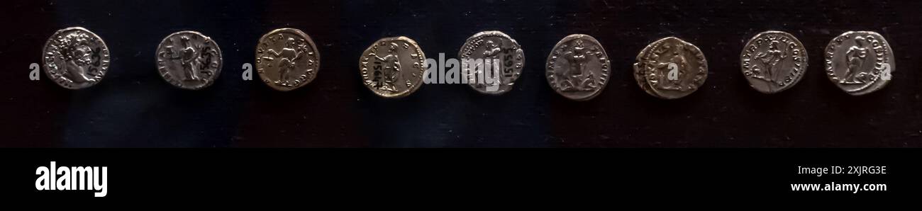 Pièces de monnaie de l'époque romaine antique, empereur Septimus sévère ère (193-211 AD) Smyrne Banque D'Images