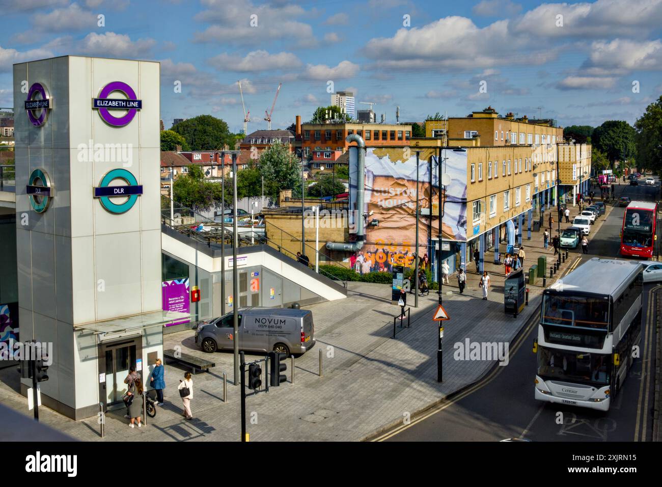 Custom House Station, Royal Victoria Dock, Borough of Newham, Londres, Angleterre, ROYAUME-UNI Banque D'Images