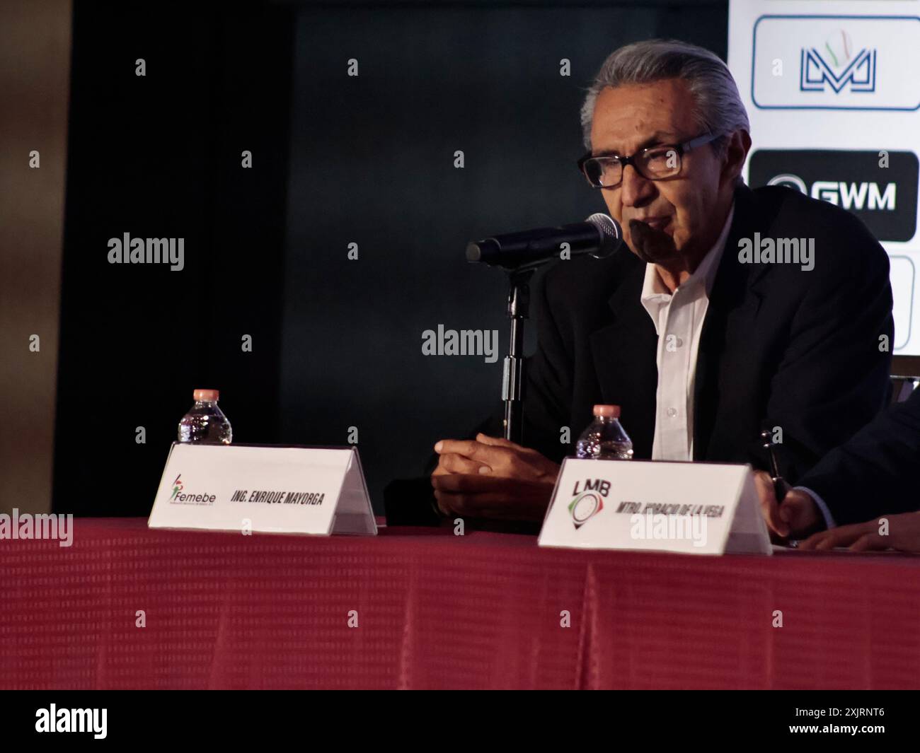 Mexico, Mexique. 19 juillet 2024. Du 9 au 24 novembre de cette année, le tournoi de baseball premier 12 se jouera dans différents pays; cela a été annoncé par le Comité de l'équipe nationale, le directeur général de l'équipe mexicaine de baseball et les membres de la Fédération mexicaine de baseball, les membres de la Ligue mexicaine du Pacifique et de la Ligue mexicaine de baseball le 19 juillet 2024 à Mexico, au Mexique. (Photo de Josue Perez/Sipa USA) crédit : Sipa USA/Alamy Live News Banque D'Images