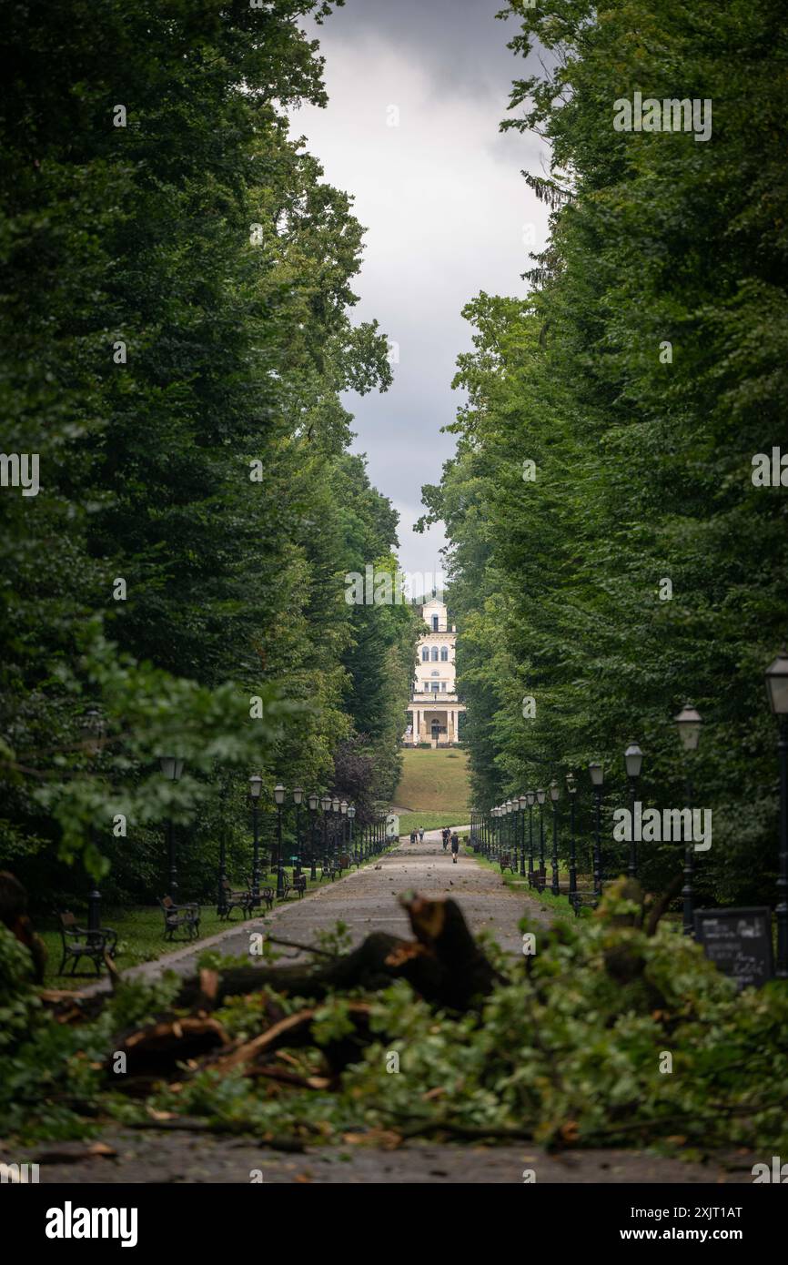 Zagreb, Croatie. 20 juillet 2024. Des arbres tombés sont vus après le passage de la tempête estivale au parc Maksimir à Zagreb, en Croatie, le 20 juillet 2024. Photo : Neva Zganec/PIXSELL crédit : Pixsell/Alamy Live News Banque D'Images