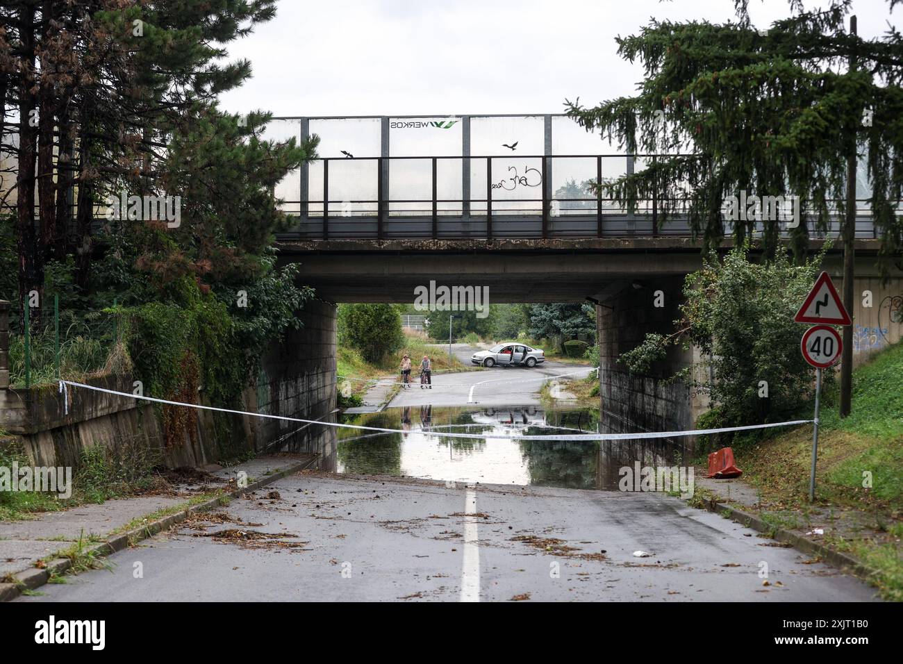 Zagreb, Croatie. 20 juillet 2024. Un passage souterrain inondé est vu après le passage de la tempête estivale à Zagreb, en Croatie, le 20 juillet 2024. Photo : Igor Kralj/PIXSELL crédit : Pixsell/Alamy Live News Banque D'Images