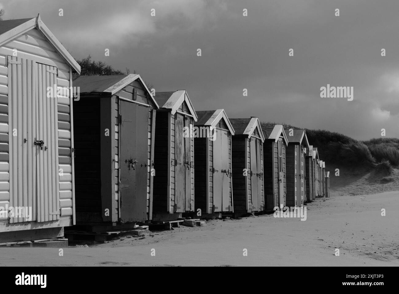 Cabanes de plage de Saunton Sands, North Devon, Angleterre Banque D'Images