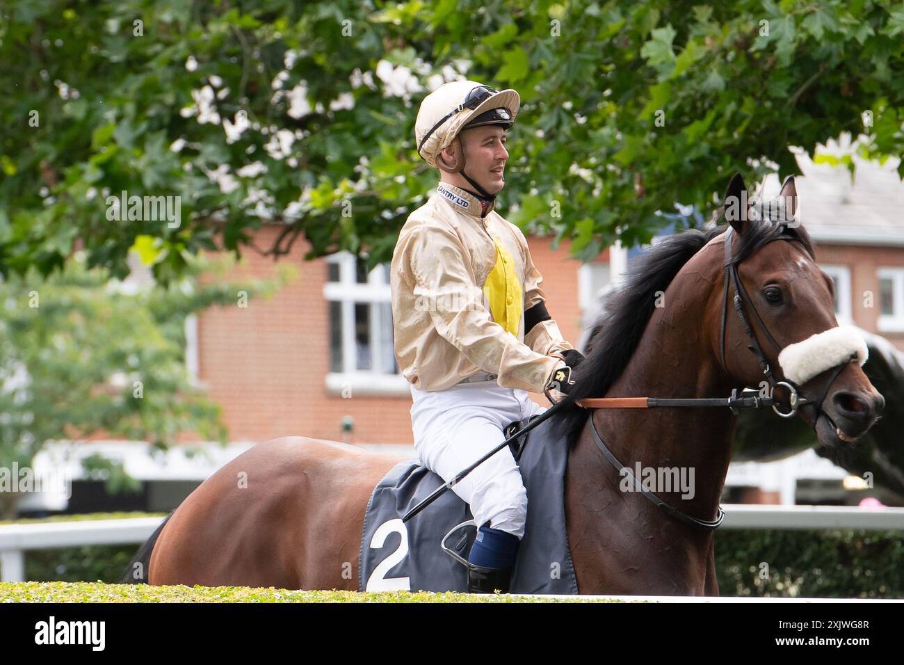 Ascot, Berkshire, Royaume-Uni. 12 juillet. 2024. L'apiculteur monté par le jockey Shane Gray se dirige sur le circuit pour le long Harbour Derek Lucie-Smith handicap Stakes à Ascot Racecourse dans le Berkshire à l'Ascot Summer Mile Property Raceday. Propriétaire M. S. Ryan, entraîneur Kevin Ryan, Hambleton, éleveur Rabbah Bloodstock Limited, commanditaire Santry Ltd Crédit propriétaire : Maureen McLean/Alamy Banque D'Images Ascot, Berkshire, Royaume-Uni. 12 juillet. 2024. L'apiculteur monté par le jockey Shane Gray se dirige sur le circuit pour le long Harbour Derek Lucie-Smith handicap Stakes à Ascot Racecourse dans le Berkshire à l'Ascot Summer Mile Property Raceday. Propriétaire M. S. Ryan, entraîneur Kevin Ryan, Hambleton, éleveur Rabbah Bloodstock Limited, commanditaire Santry Ltd Crédit propriétaire : Maureen McLean/Alamy Banque D'Images