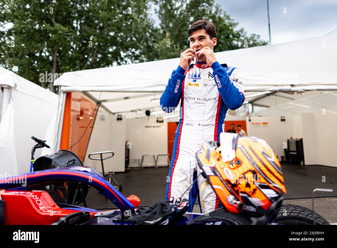 Mogyorod, Hongrie. 20 juillet 2024. MEGUETOUNIF Sami (fra), Trident, Dallara F3 2019, portrait lors de la 8ème manche du Championnat FIA de formule 3 2024 du 19 au 21 juillet 2024 sur le Hungaroring, à Mogyorod, Hongrie - photo Sebastian Rozendaal/Agence photo néerlandaise/DPPI crédit : DPPI Media/Alamy Live News Banque D'Images