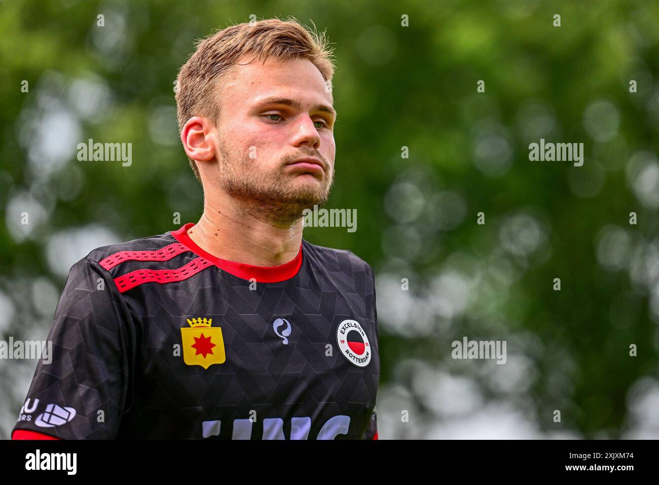 Hoeven, pays-Bas. 20 juillet 2024. HOEVEN, 20-07-2024. Sportpark Achter 't Hof. Match amical Néerlandais Eredivisie saison de football 2024-2025. Joueur Excelsior Oscar Uddenas pendant le match NAC - Excelsior (amical ). Crédit : Pro Shots/Alamy Live News Banque D'Images