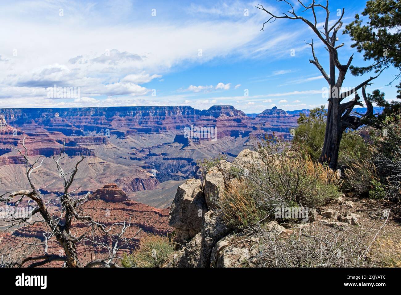 vue du bord sud du Grand Canyon sous des couches de cumulus Banque D'Images