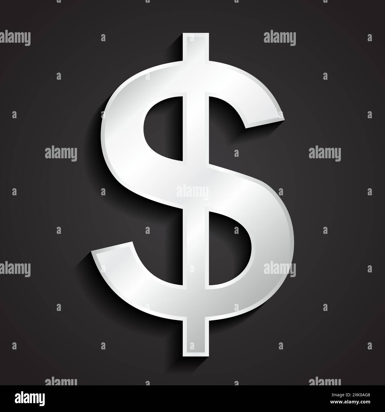 symbole de poupées en métal argenté 3d. Illustration de Vecteur