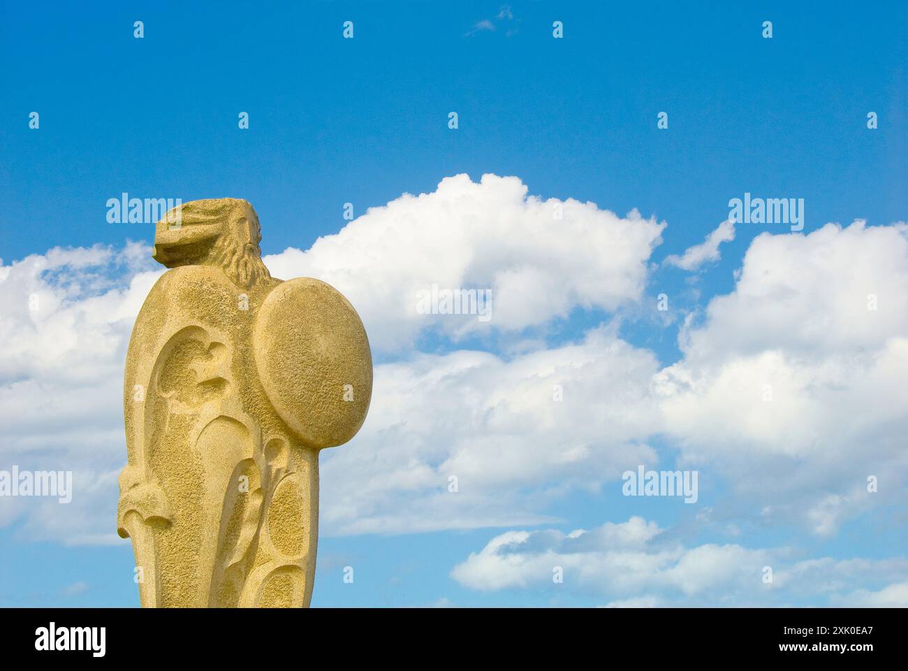 Statue de Breogan près de la Tour d'Hercule (Torre de Hercule) - phare de l'époque romaine - la Corogne, Espagne Banque D'Images