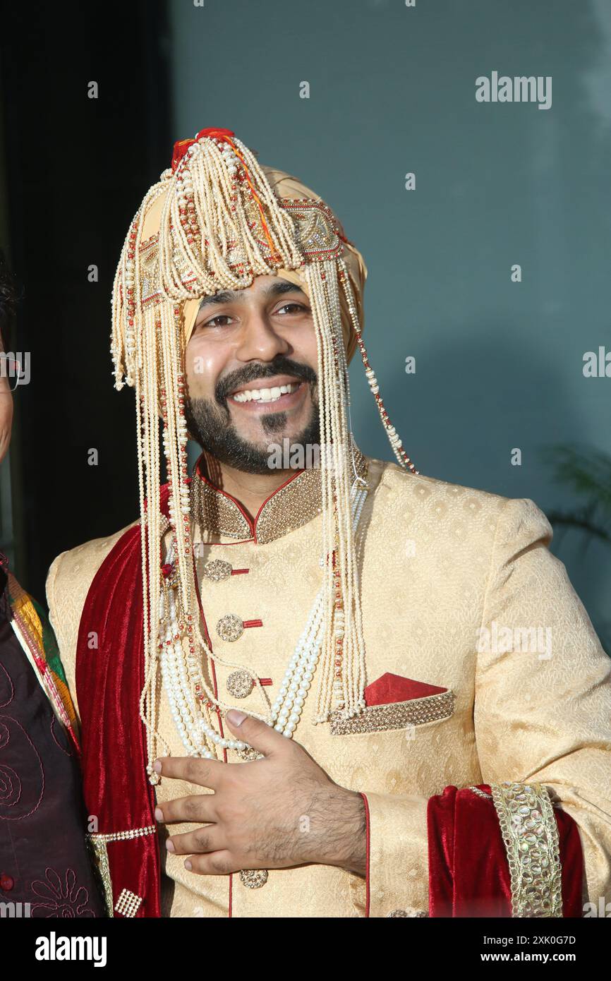 Chandigarh, Inde-20e July2024 une cérémonie et célébration de rituels de mariée traditionnelle indienne hindoue mariée mariée. Banque D'Images