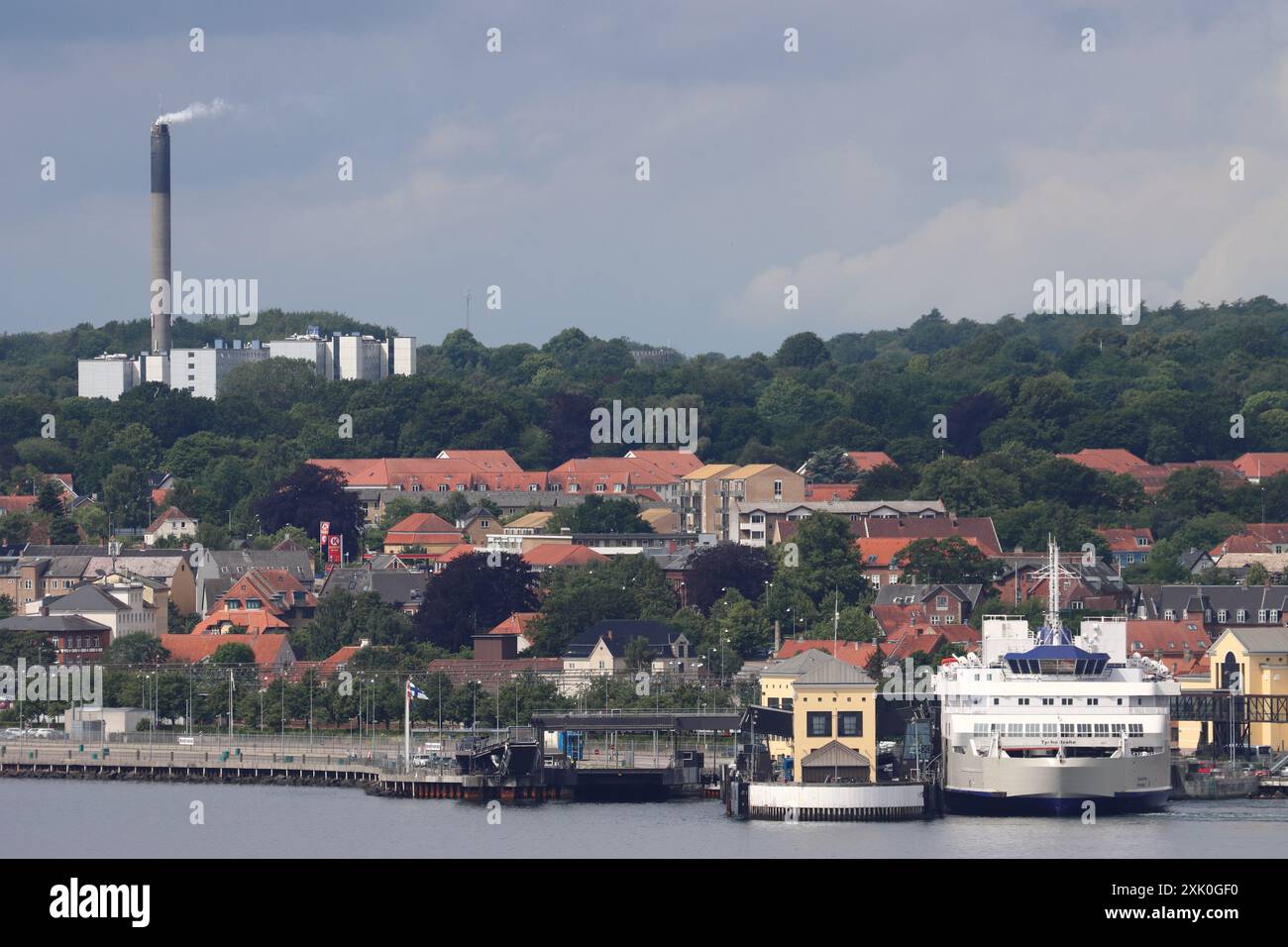 Ferry 'Tycho Brahe' (Oresundslinjen Ferries) sur le point de quitter Helsingør, Danemark terminal ferry pour traverser vers Helsingborg, Suède en 6/2024 Banque D'Images