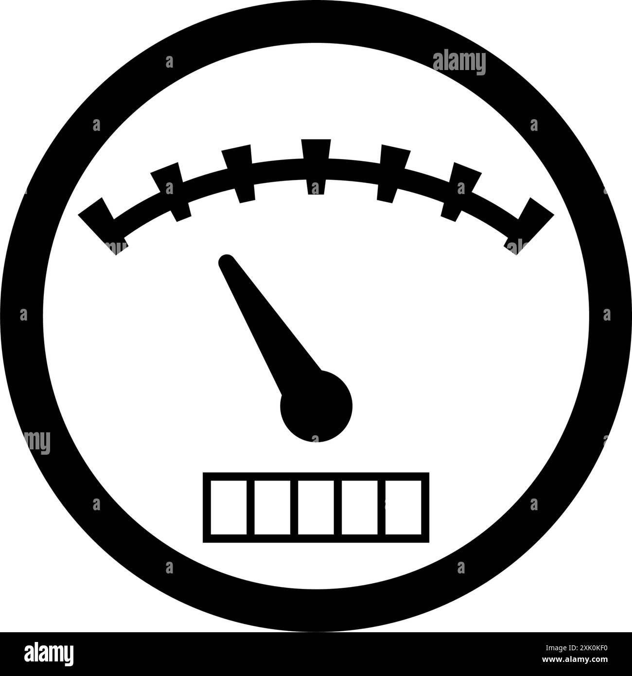 Icône de compteur de vitesse simple, propre, noir et blanc pour la conception du tableau de bord. Illustration de Vecteur