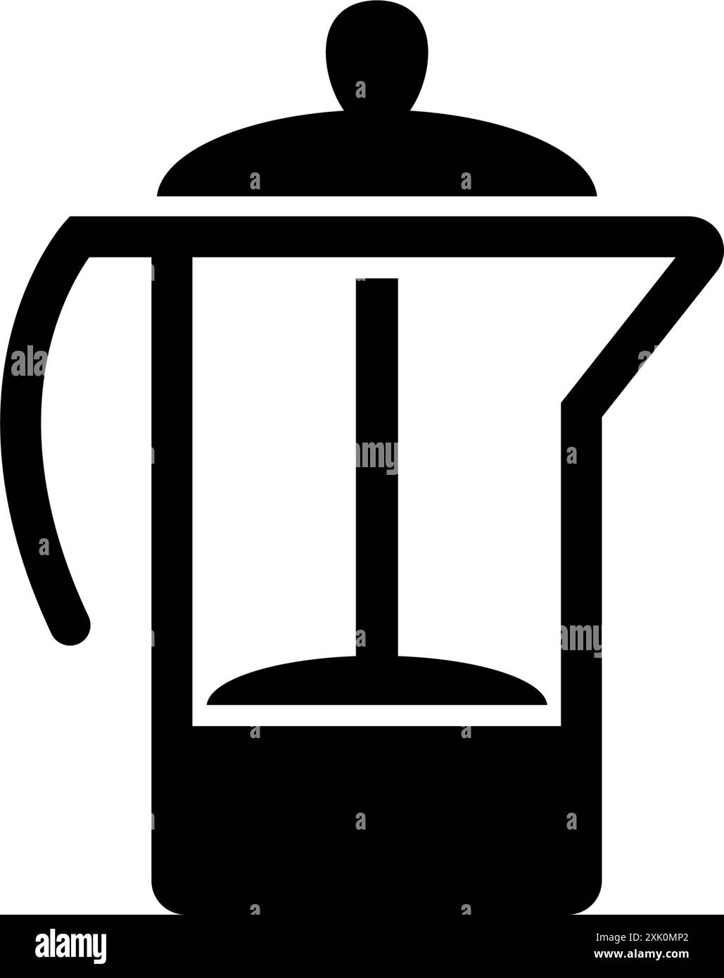 Icône élégante de la presse française pour les amateurs de café et de thé. Illustration de Vecteur