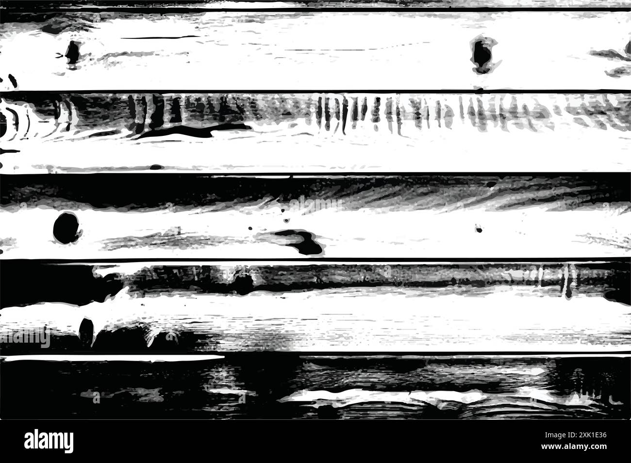 Fond de texture de bois noir et blanc. Old Planks Overlay fond pour votre conception. Illustration vectorielle. Texture détaillée noire grunge. Illustration de Vecteur