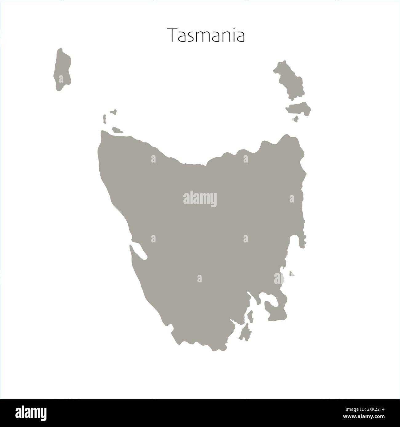 Carte à silhouette simple plate Tasmanie. Facile à modifier et à recolorer. Illustration de Vecteur